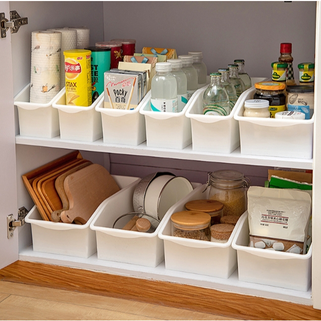 กล่องจัดระเบียบ กล่องพลาสติก ประหยัดพื้นที่ใช้สอย จัดระเบียบห้อง ของใช้ในครัว เก็บของเล่น มีล้อ พลาสติกหนา มินิมอล