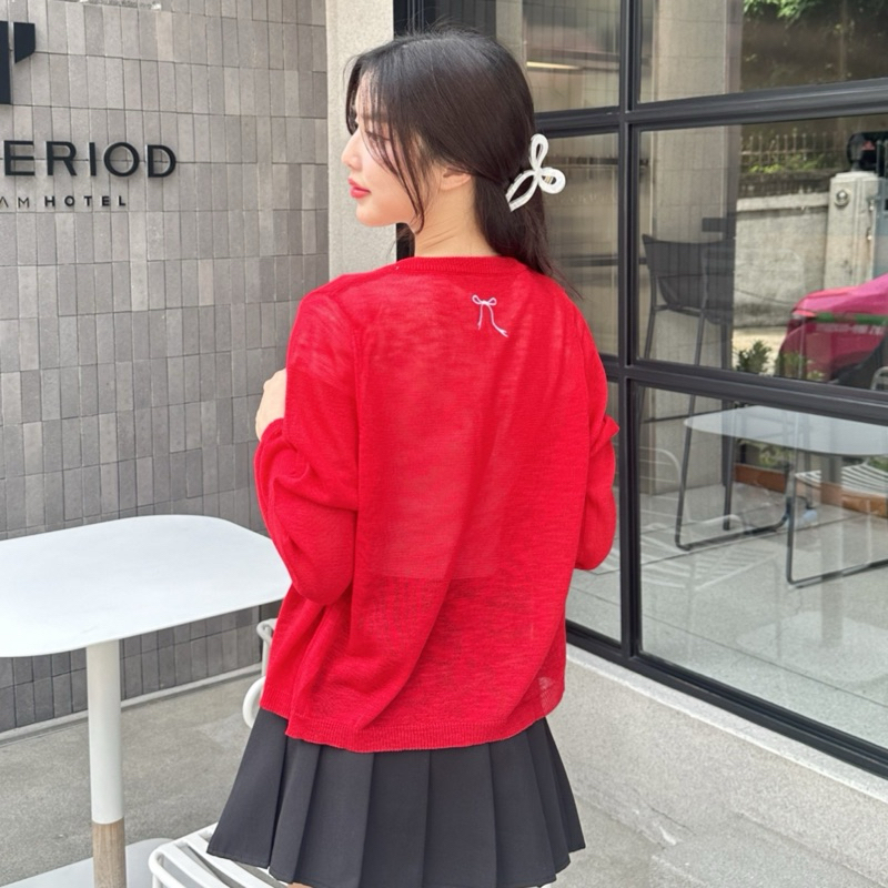 Ribbon cardigan เสื้อคลุมแขนยาวปักโบว์