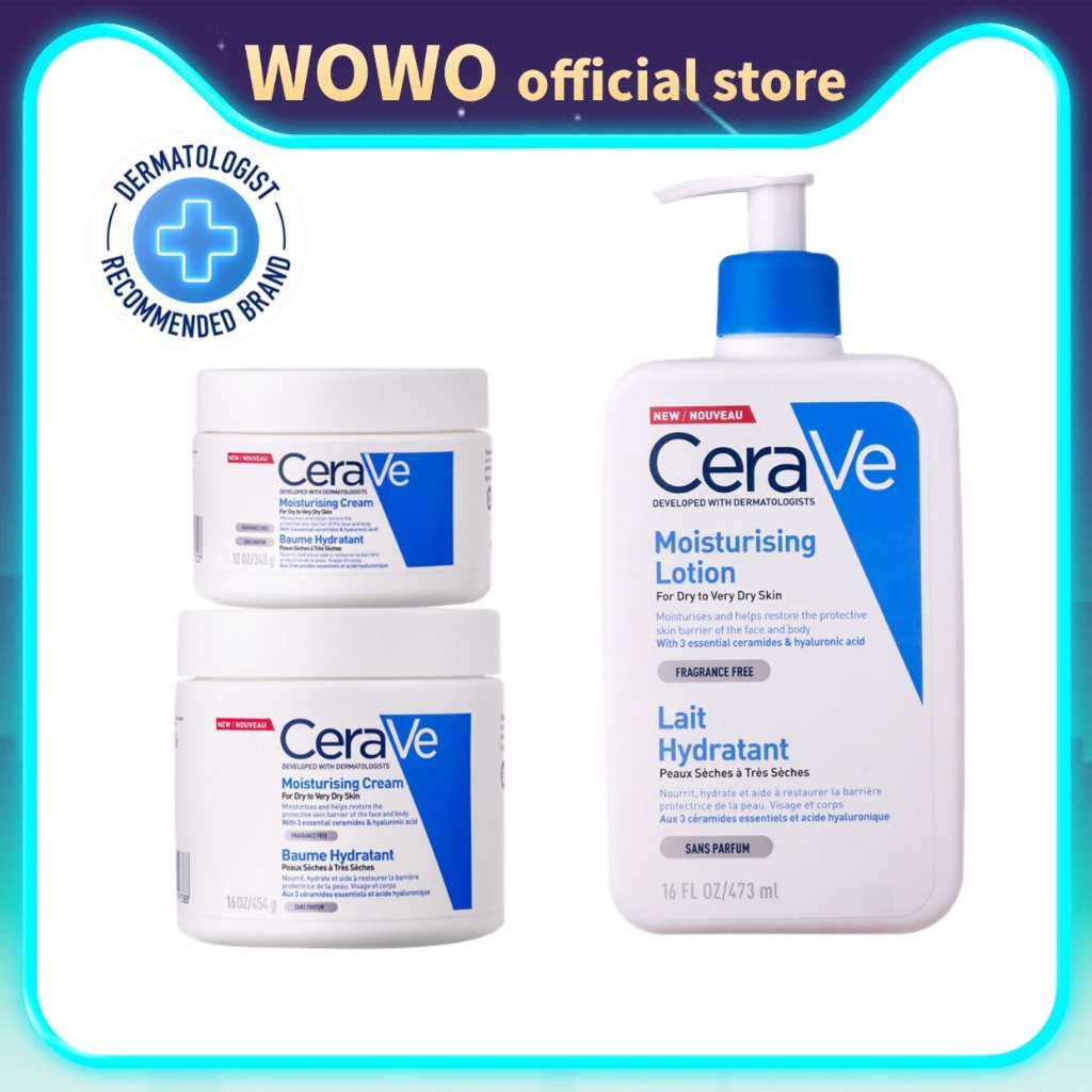 เซราวี Cerave Moisturising Lotion Moisturising Cream 454g Face and body cream, โลชั่นบำรุงผิว ผิวชุ่มชื้น สำหรับผิวแห้ง