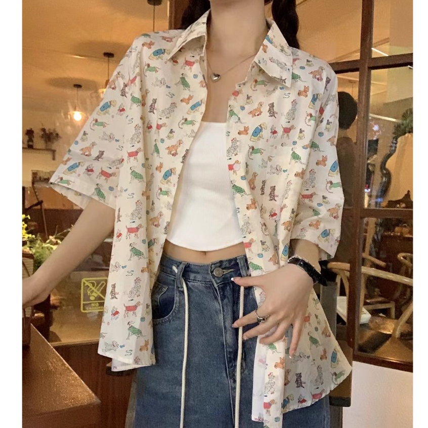 เชิตขาว เสื้อแฟชั่นผญ ดีเทล หวาน ผ้าระบายอากาศดี สุดชิค #020190