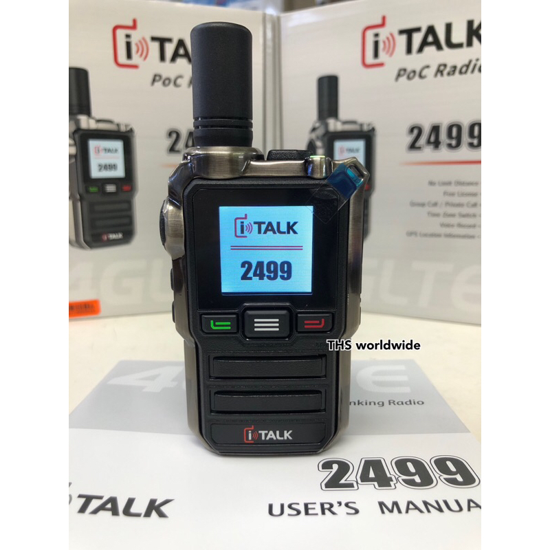 iTALK 2499 iTalk 1999 วิทยุสื่อสาร POC ใส่ซิม แถมฟรี‼️sim/ซองหัง/หูฟัง ไม่จำกัดระยะทาง Type-C Charge