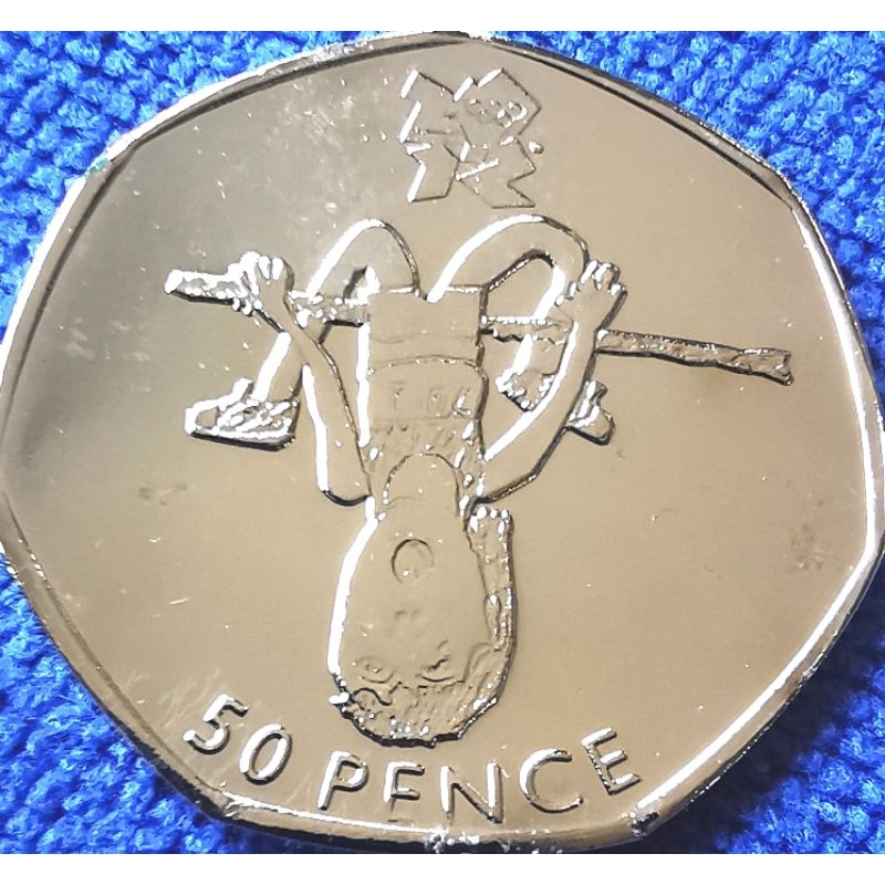 เหรียญ​อังกฤษ​ UK, 50 Pence, (ที่ระลึก​มหกรรม​กีฬา​โอลิมปิก​ London 2012), #4472, ไม่​ผ่าน​ใช้​ UNC​