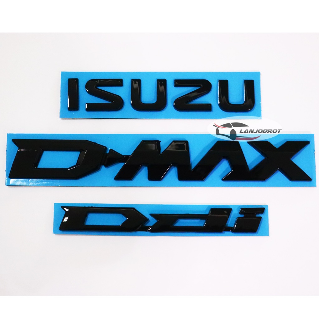 สีดำเงา All New Isuzu D-MAX 2020 2021 2022 2023 2024 ชุด 3 ชิ้น ป้ายโลโก้ ตัวนูน ISUZU D-MAX Ddi ติดท้ายรถกระบะ