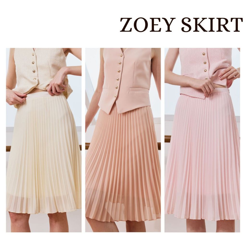 MAVE กระโปรง รุ่น Zoey Skirt สี Blush, Pale pink, Magnolia