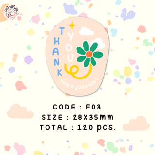สติ๊กเกอร์ขอบคุณ thank you Flower ดอกไม้ มีให้เลือก 6 แบบ
