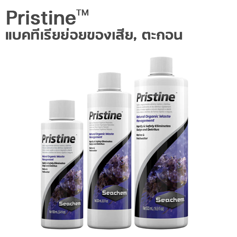 Seachem Pristine™ แบคทีเรียสายพันธุ์พิเศษที่สามารถย่อยสลายของเสีย, ตะกอน , สารอินทรีย์ และของเสีย