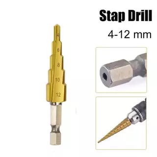 ดอกสว่าน ชุดดอกเจดีย์ ดอกเจดีย์ ทรงเจดีย์ เคลือบไททาเนี่ยม เจาะรู ขยายรู Step Drill 4-12mm / 4-20mm / 4-32mm