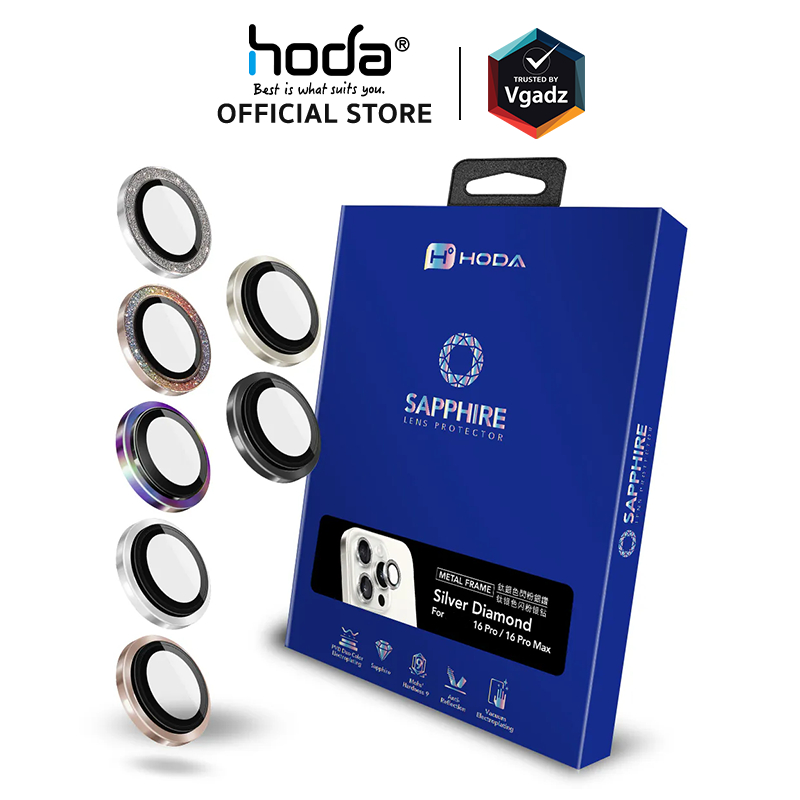 Hoda กระจกเลนส์กล้องสำหรับ iPhone 16 Pro / 16 Pro Max รุ่น Sapphire Lens Protector