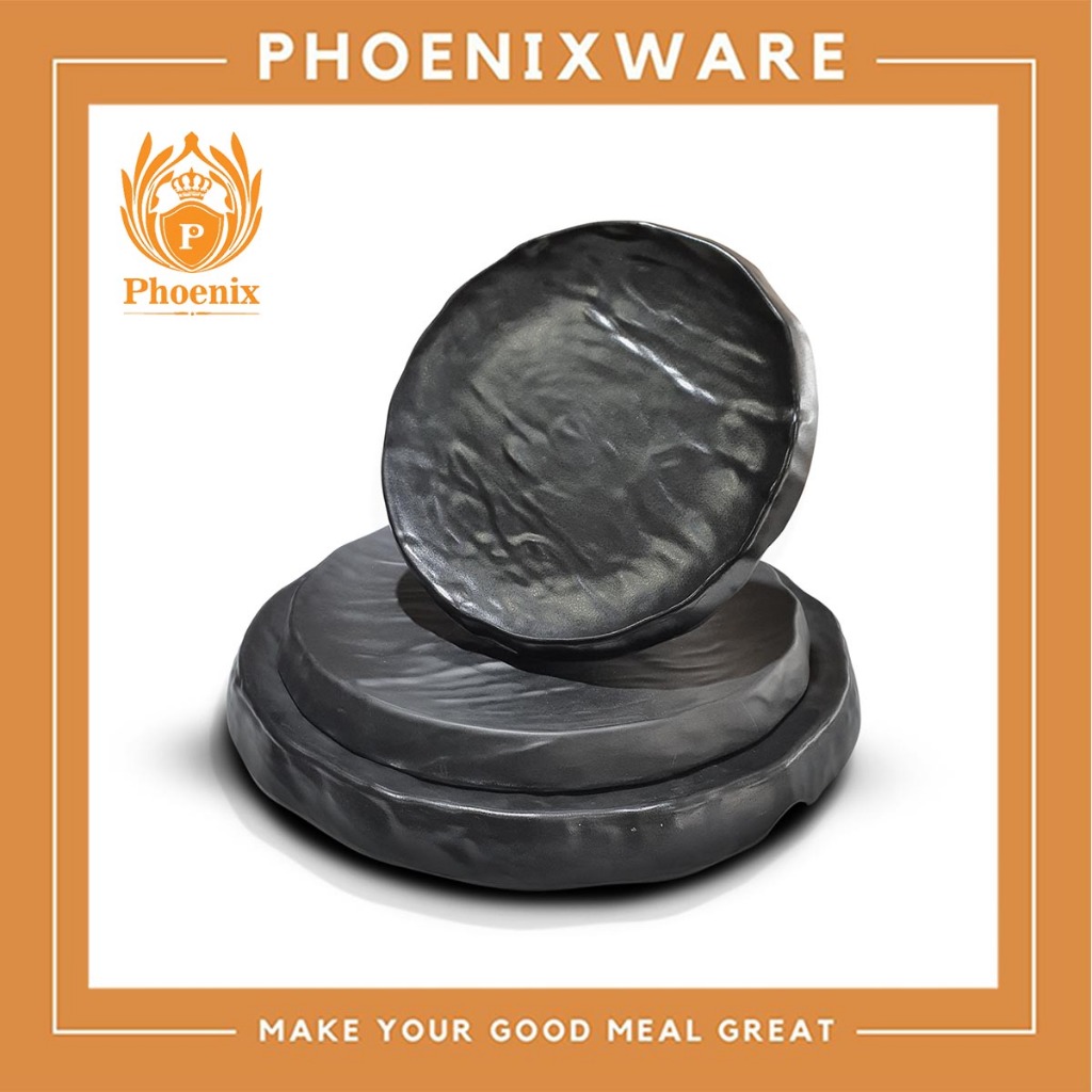 จานกลมขอบหนา 8นิ้ว 10นิ้ว 12นิ้ว จานกลม จานซูชิ ชานขอบหนา จานเมลามีน Phoenix F170608 F170610 F170612