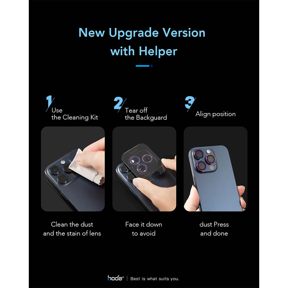 Hoda กระจกเลนส์กล้องสำหรับ iPhone 16 / 16 Plus รุ่น Sapphire Lens Protector - รูปที่ 5