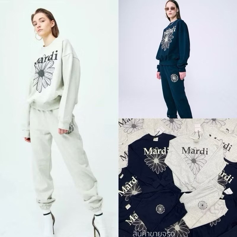 Mardi long-sleeve  set ชุดเซ็ทเสื้อคอกลมแขนยาว มาพร้อมกางเกงขายาวปลายจั๊ม งานผ้าจึ้งมาก