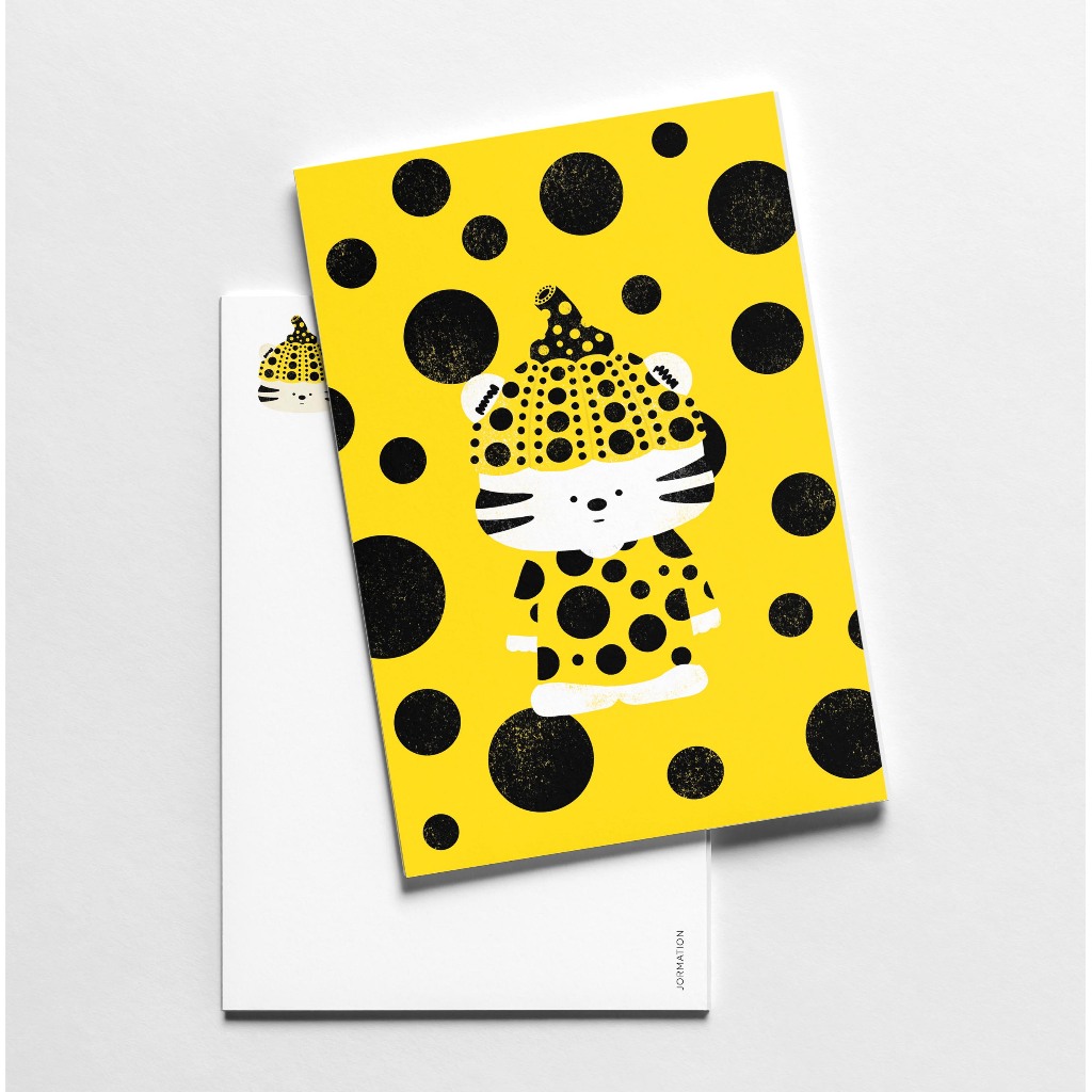 Tiger in Polkadot Yayoi Art Parody Postcard โปสการ์ด การ์ด ลายเสือในภาพวาดผลงานศิลปะ | Jormation