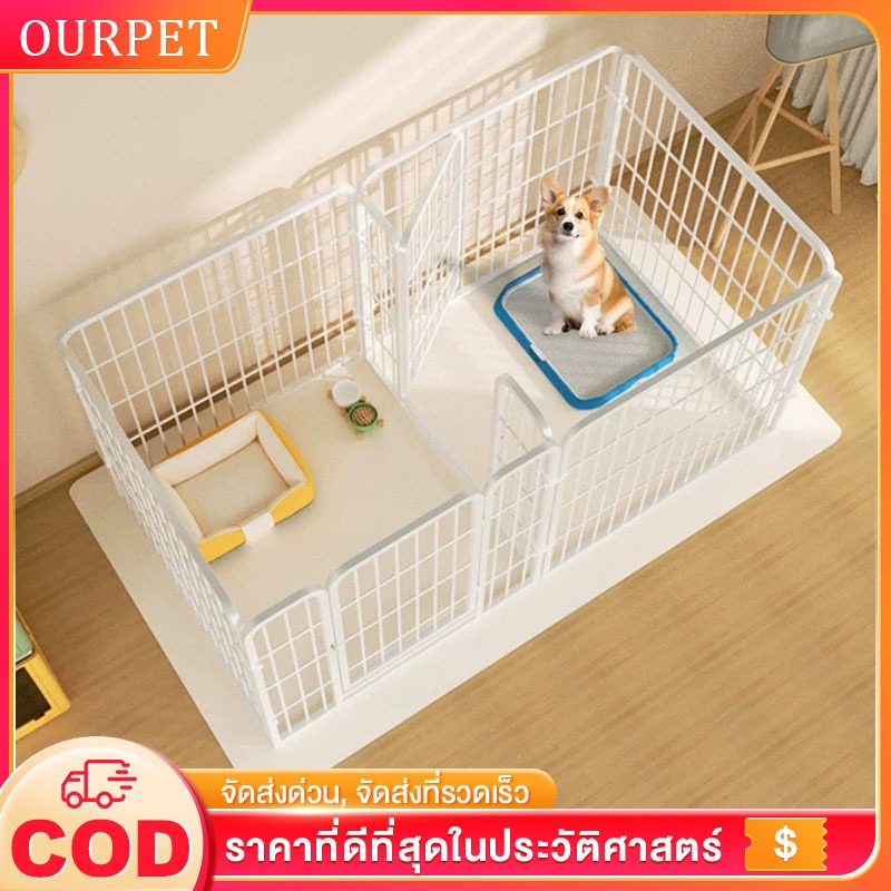 รั้วสัตว์เลี้ยง ขนาดใหญ่พิเศษ DIYได้ กรงหมา คอกสุนัข 120*60*60CM ท่อเหล็กเสริม 6 ซม ทนต่อการกัด ประกบอิสระ คอกหมา