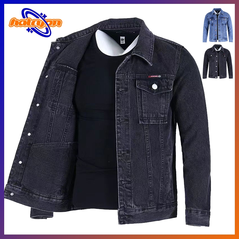 แจ ็ คเก ็ ตยีนส ์ ผู ้ ชายล ้ าง Retro Men 's Cargo Jacket สไตล ์ ใหม ่ ปกทนต ่ อการสึกหรอด ้ านบน