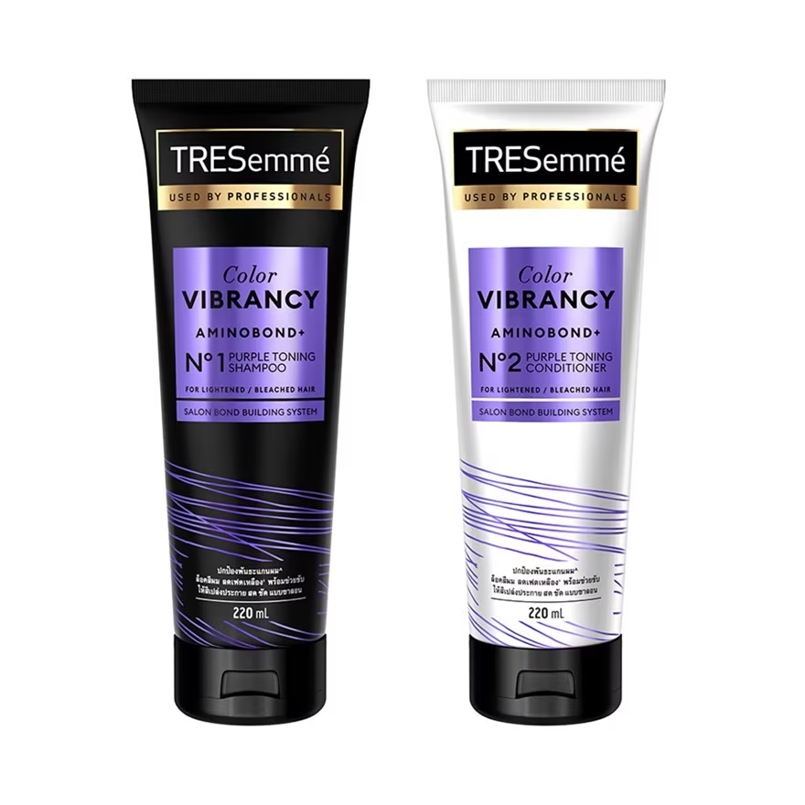 แชมพู ครีมนวด สำหรับผมกัดสี เทรซาเม่ TRESemme HAIR PURPLE SHAMPOO AND CONDITIONER 220มล.