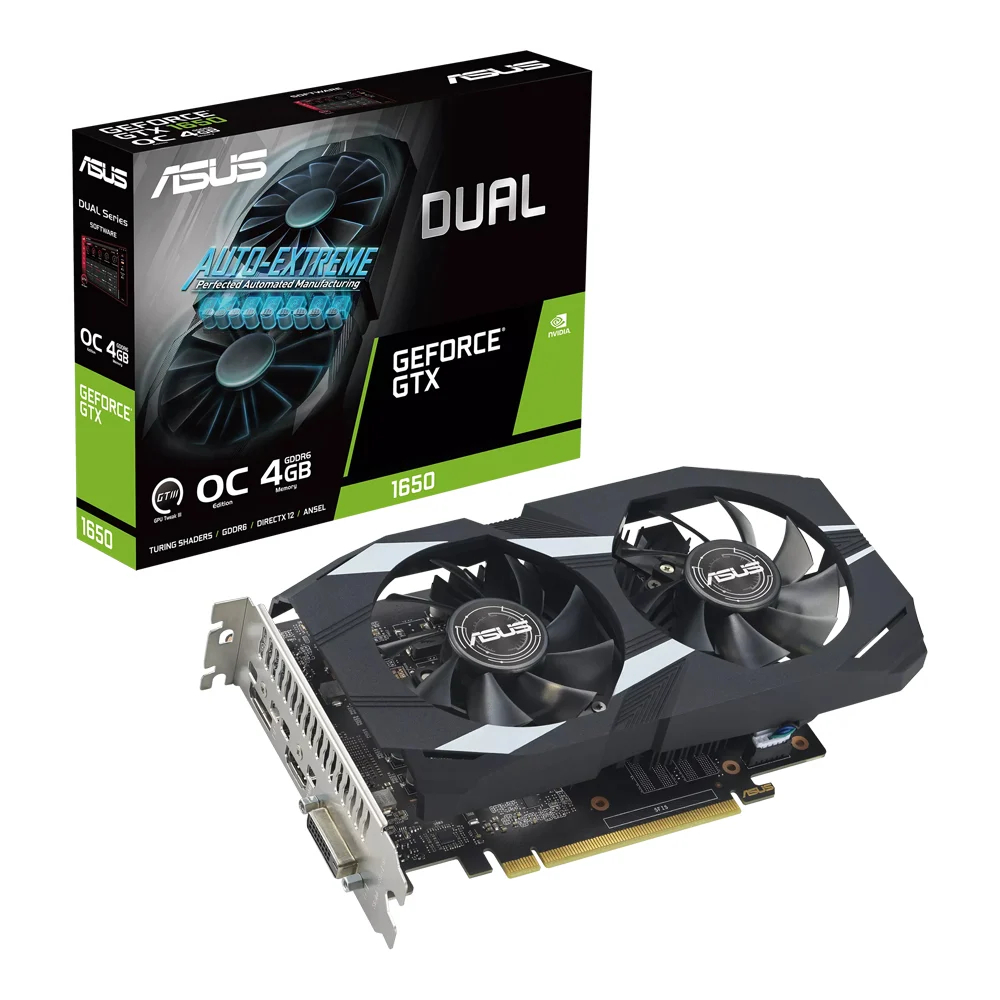 การ์ดจอ ASUS Dual GeForce GTX 1650 OC Edition 4GB GDDR6 EVO 128-bit