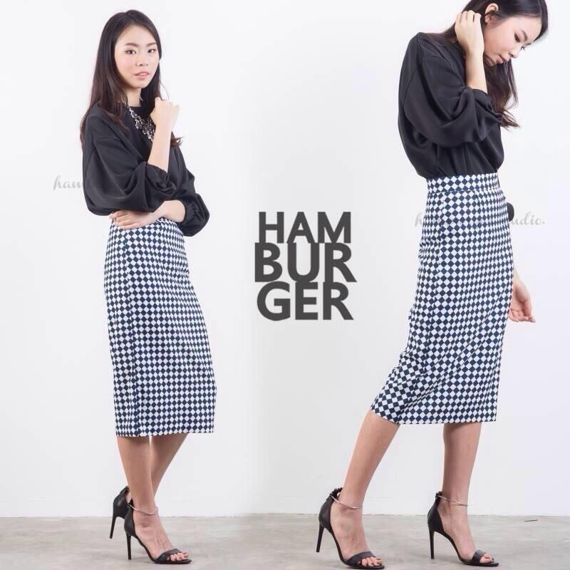 กระโปรงทรงสอบ แบรนด์ Hamberger Studio