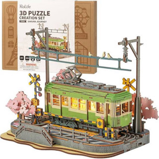 โมเดลรถไฟซากุระ ประกอบเอง Rolife Sakura Journey 3D Wooden Pu…