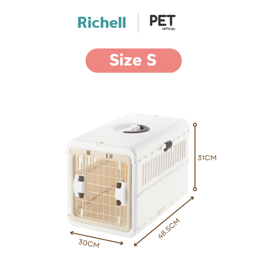 Richell Pet (ริเชลล์) Folding Camping Carry Size S กรงพกพาสัตว์เลี้ยงพับได้ กรงพกพาพับได้ กรงสัตว์