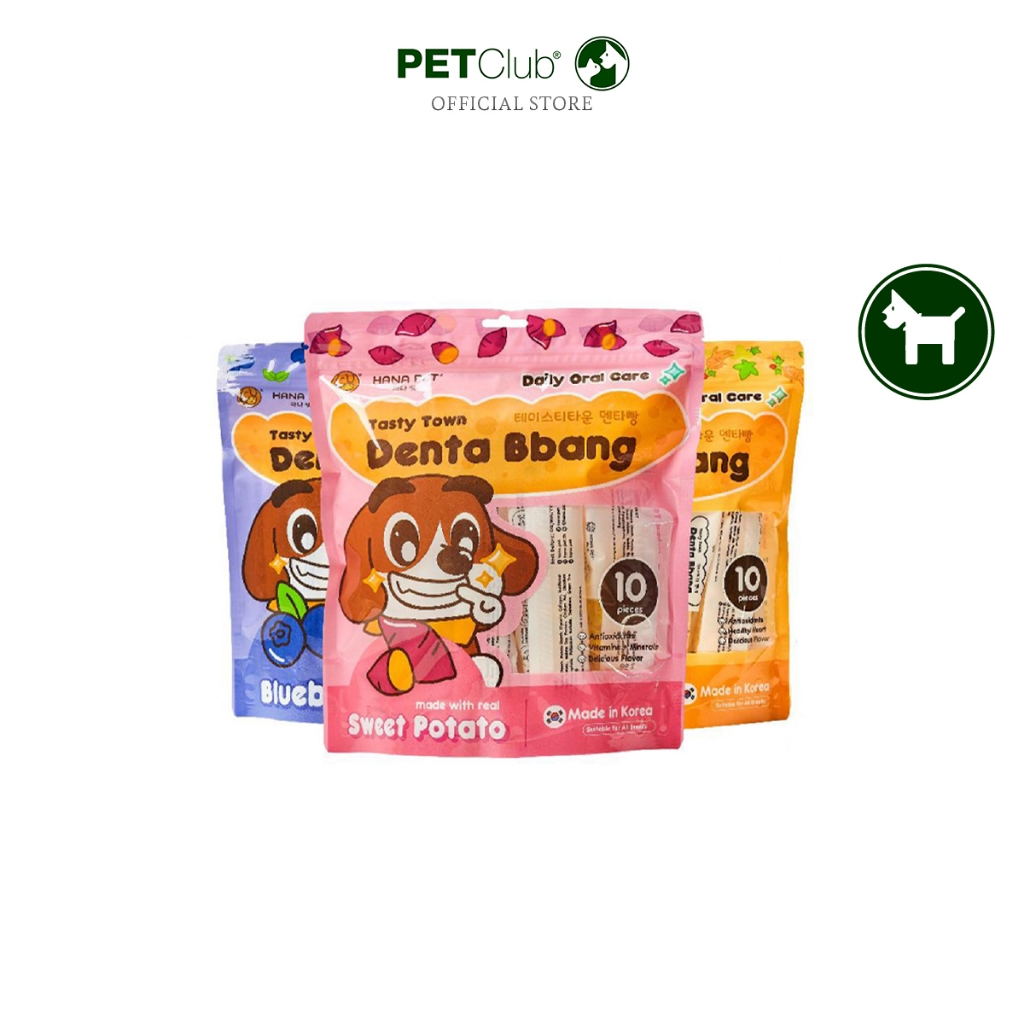 [PETClub] Hana Pet Tasty Town Denta Bbang - ขนมขัดฟันสุนัข 3 รสชาติ