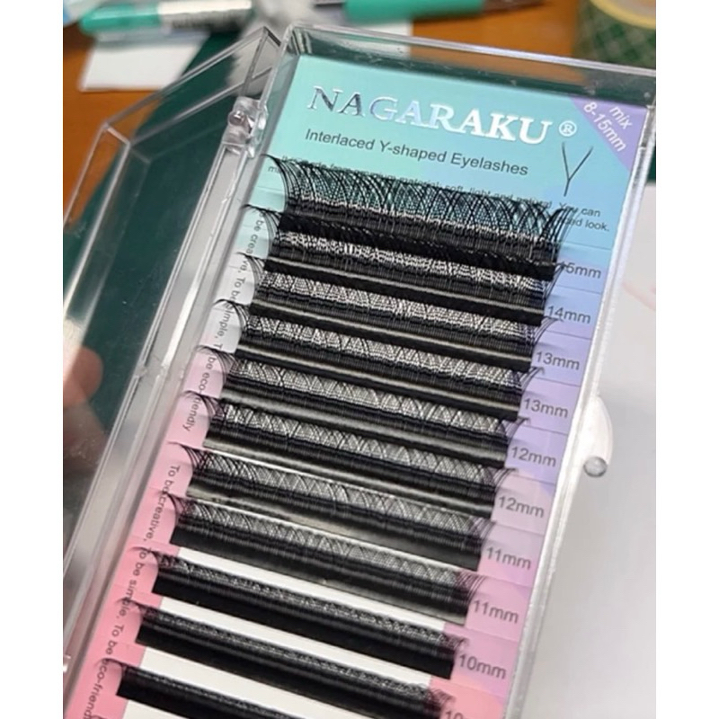 ขนตาตัวY แยกไซส์9ถึง14mm งอนC-D