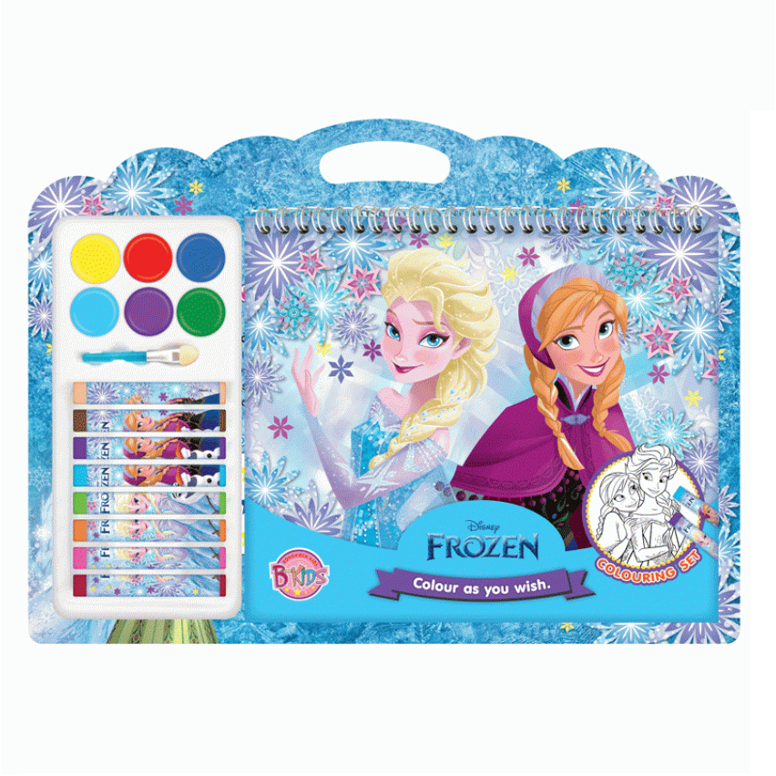 บงกช Bongkoch หนังสือเด็ก FROZEN COLOURING SET - Colour as you wish + สีน้ำและสีชอล์ก