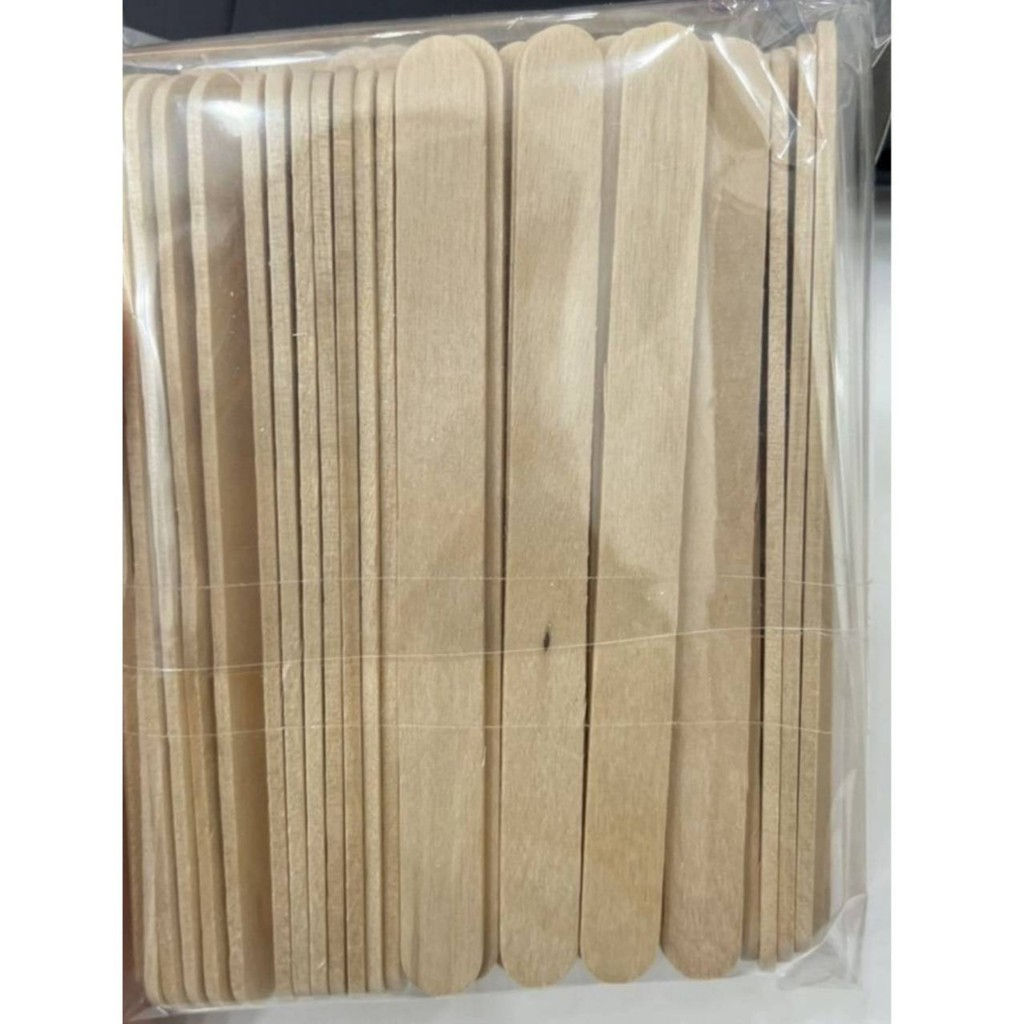 ไม้พายแว็กซ์ ขนาดเล็กกลาง (Small Wood Applicator Sticks) - 100 ชิ้น