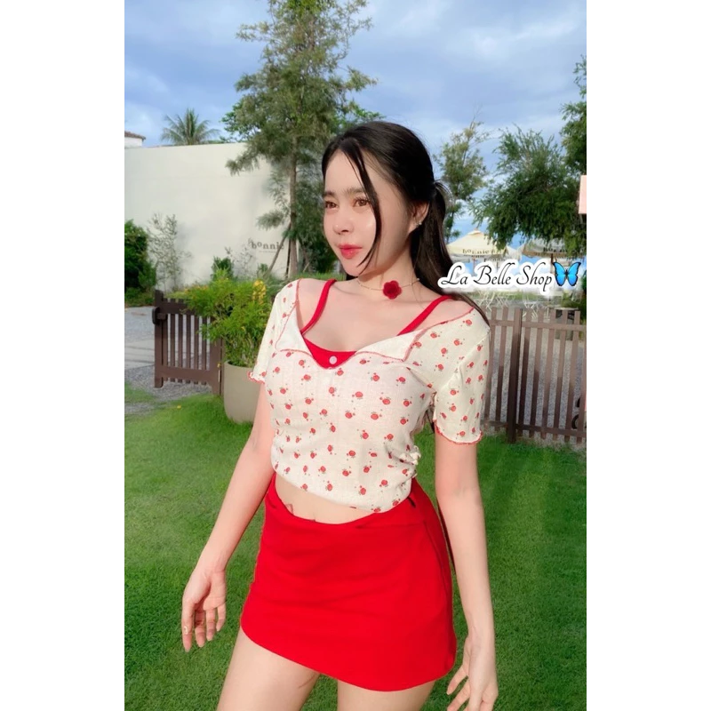MNV STUDIO เสื้อแขนสั้น ลายดอกไม้ thumbnail 5