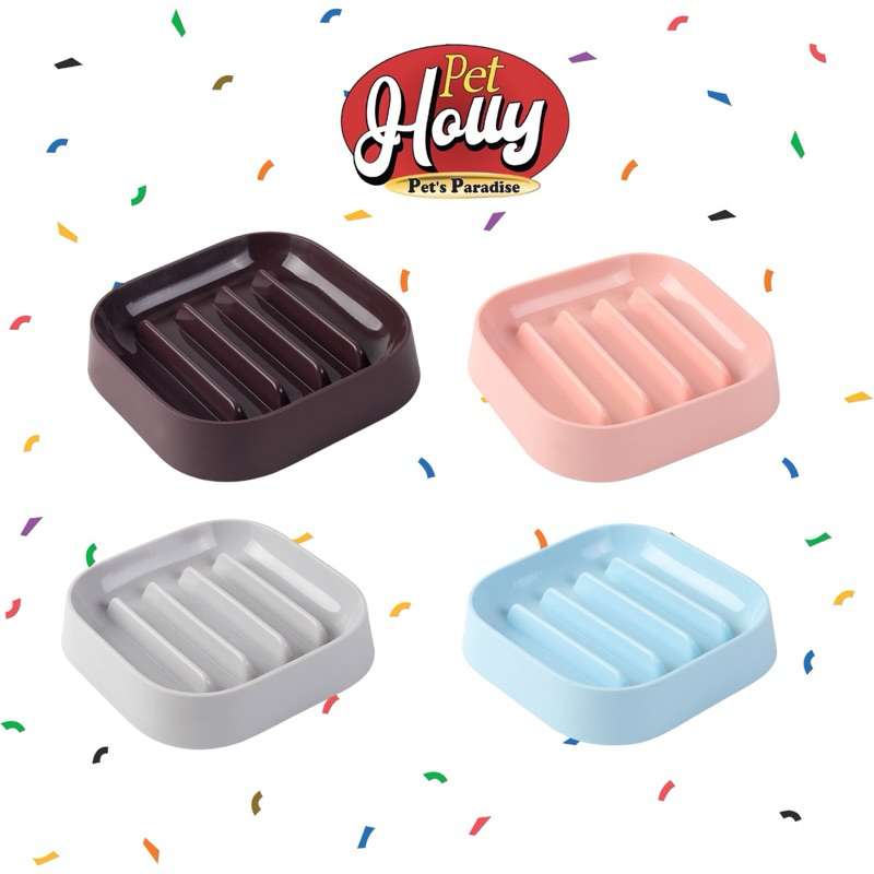 Pet Holly - ชามพลาสติก Slow feeder รุ่นแนวตรงสวนผัก ชามกินช้าระดับง่าย