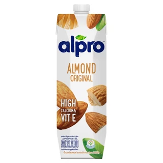 ยกลัง นมอัลมอนด์ อัลโปร ยูเอชที รสออริจินอล 1000 มล. (12 กล่อง) นมแพลนต์เบส UHT Alpro Almond Milk Original 1000 ml