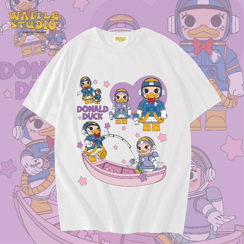 [ ส่งฟรี ] WS0467 เสื้อยืดโอเวอร์ไซส์ เสื้อยืดเกาหลี ผ้าคอตตอน 100% เสื้อยืด มอลลี่ Molly โดนัลด์ดักส์ WAFFLE STUDIO
