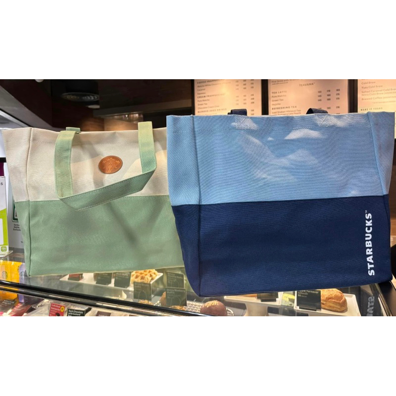 กระเป๋าผ้า Starbucks ของใหม่แท้ 100% สีเขียว
