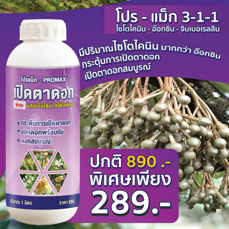 เปิดตาดอก โปรแม็ก ดอกดก ติดผลมากขึ้น ขนาด 1 ลิตร | สาหร่าย อะมิโน เปิดตาดอกทุเรียน