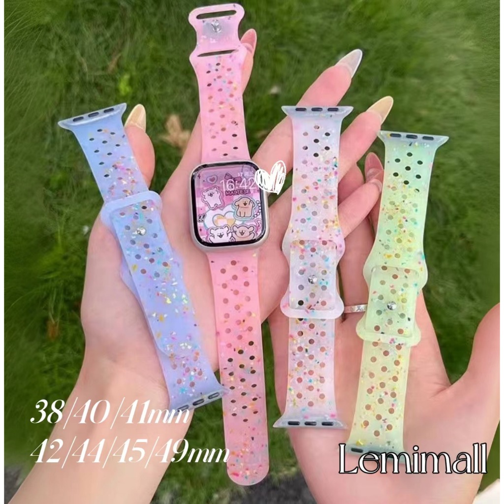 สายท้อปปิ้ง สายนาฬิกา smart watch10 9 8 ultra 7 6 5 4 ขนาด 45/49/44/41/46mm สาย iWatch สาย smart watch ยางลาย พร้อมส่ง