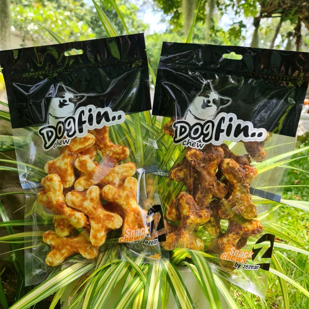 Dogfin (ด็อกฟิน) ครั้นชี่ X 3.5 นิ้ว คลุกไก่/คลุกไก่ตับ ขนมสำหรับสุนัขทุกสายพันธุ์