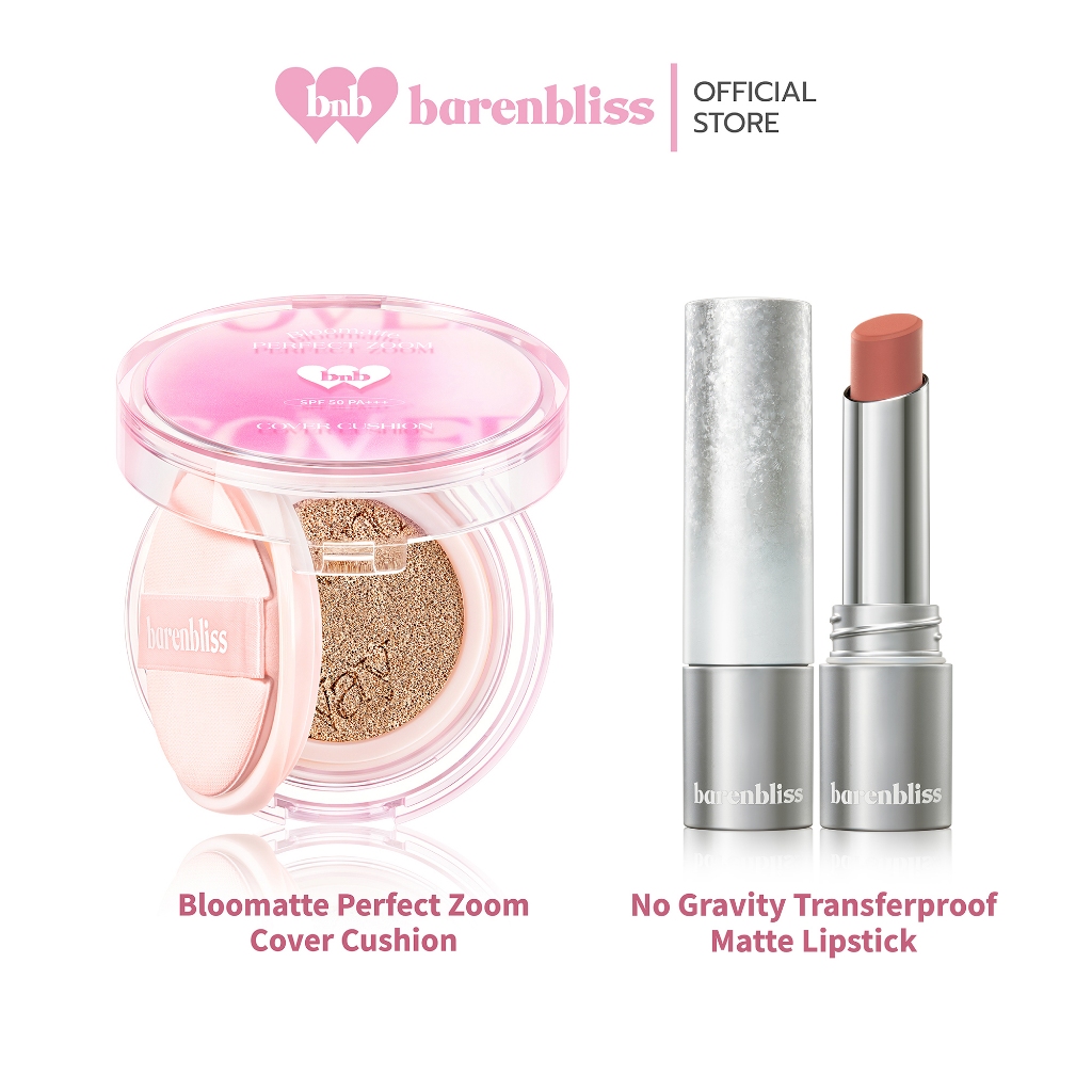 bnb barenbliss [Set] Bloomatte Perfect Zoom Cover Cushion + No Gravity Transferproof Matte Lipstick
