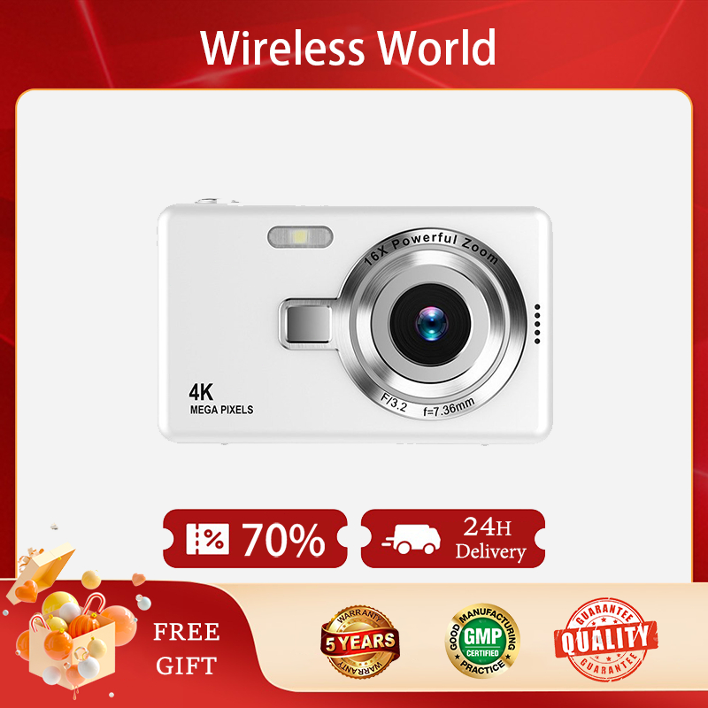 กล้องดิจิตอล กล้องดิจิตอลซูมดิจิตอล Digital Camera 4K 16x กล้องถ่ายรูป 32GB Mini Camcorder DV Camera