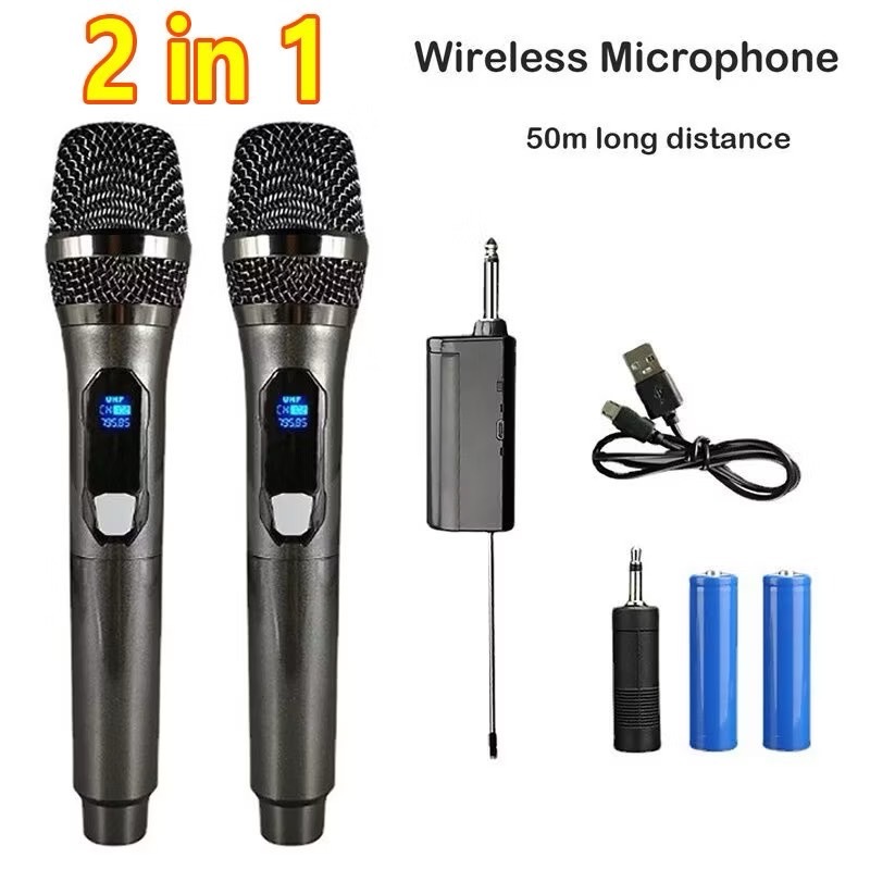 ไมโครโฟนไร้สาย ไมค์ร้องเพลง ไมค์ ไมค์ไร้สาย ไมโครโฟน คาราโอเกะ microphone ไร้สาย ไมค์โครโฟน ไมค์ลอย UHF ไมล์ karaoke