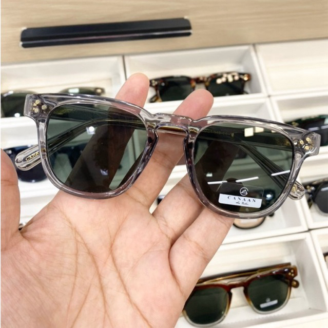 แว่นกันแดด สไตล์วินเทจ สุดฮิต เเบรนด์ canaan แท้สั่งตรงจากโรงงาน กัน UV400 สามารถนำกรอบเปลี่ยนเลนส์สายตาได้