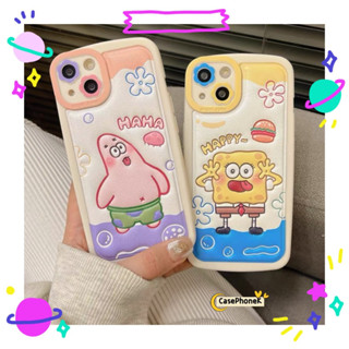 ✨จัดส่งภายใน 24 ✨เคสไอโฟน12 13 14 Pro For 11 สพันจ์บ็อบ ความนิยม แฟชั่น การ์ตูน ความคิดสร้างสรรค์ การป้องกันการตก Ca