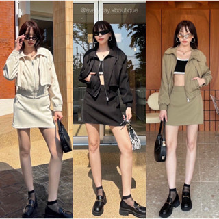 𝗡𝗲𝘄 𝗔𝗿𝗿𝗶𝘃𝗮𝗹⚡️⚡️(520฿ฟรีส่ง) เซตเสื้อแขนยาวคอปก ซิปเงินรูดหน้า ดีเทลจัดว่าเด็ด ไฮแฟสุดคลาสสิก เรียบๆเน้นความชิค on season