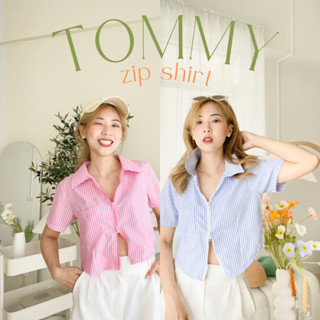 💖 Tommy Zip Shirt 🍬 เชิ้ตแต่งซิปลายทางสุดคูล(290.-)