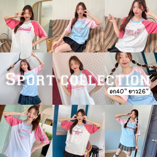 (ลด50% โค้ด50MIDNIGHT) ✨พร้อมส่ง!!🏈เสื้อยืดโอเวอร์ไซต์ sport collection ผ้าcotton100%🏆