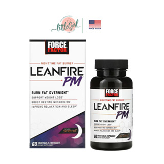 ลดไขมันตอนนอน Force Factor Nighttime Fat Burner Leanfire PM, 60 Vegetable Capsules