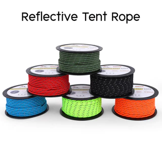 เชือก เต๊นท์ Reflective Tent Rope เชือกม้วน สะท้อนแสง สารพัดประโยชน์ ขนาด 6 มม. ยาว 30 เมตร สุดคุ้ม (สินค้าส่งจากไทย)