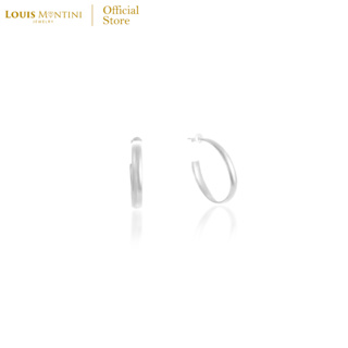 Louis Montini (Jewelry) Sterling Silver 925 Earrings ต่างหูเงินแท้ 92.5% ต่างหูผู้หญิง รูปห่วง LJER116