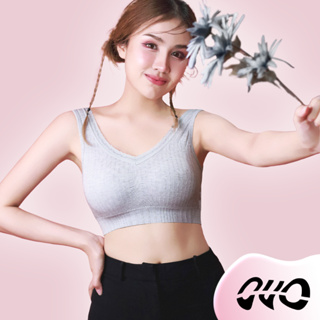 OVO สปอร์ตบรา รุ่น Q8001 เสื้อในไร้โครง สายหนา ผ้ายืดหยุ่นดี นุ่ม สวมใส่สบาย