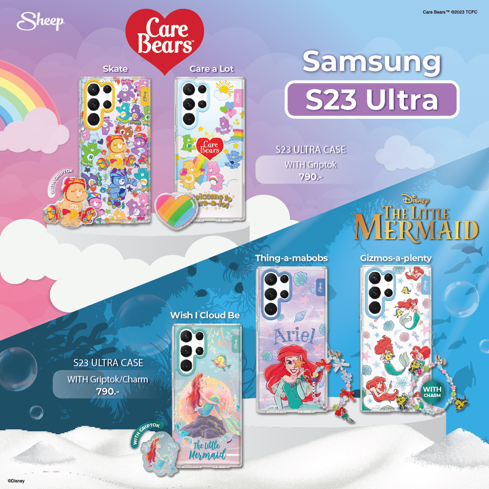 [The Little Mermaid ][Carebears Collection ]  เคสสำหรับมือถือ Samsung S23 Ultra 