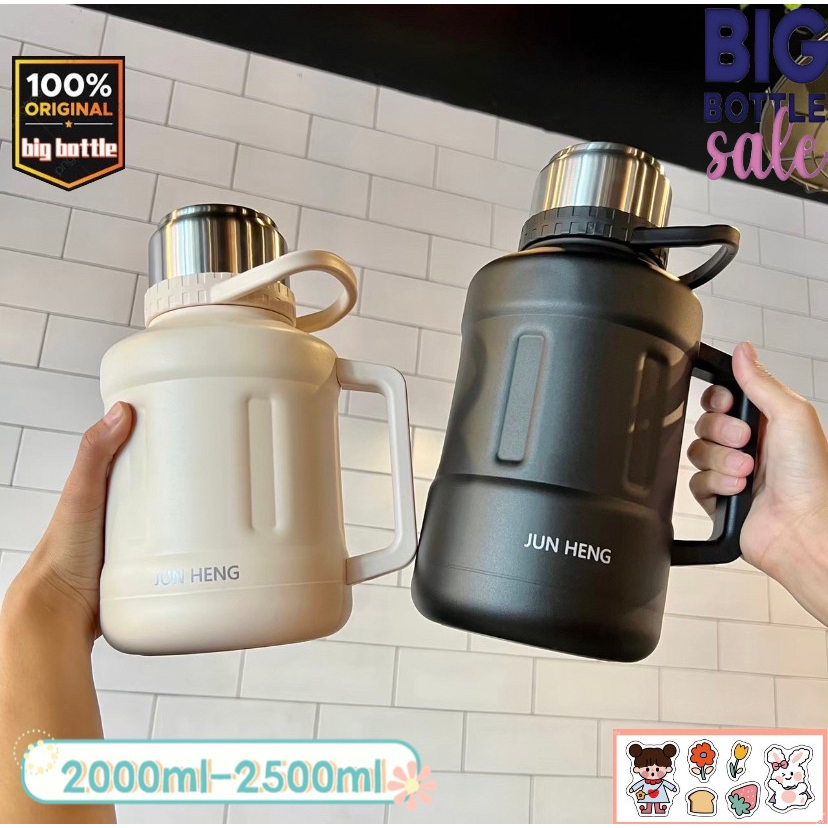 JH3053 กระติกน้ำ2ลิตร สแตนเลสแท้ กระติกน้ำเก็บความเย็น มีหูจับ ขนาด2000ml และ2500ml