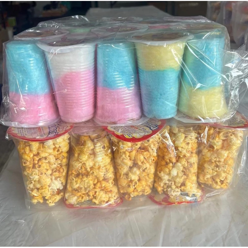 ป็อปคอร์นคาราเมลขนาด16oz 20แก้ว+สายไหมขนาด14oz 20แก้ว